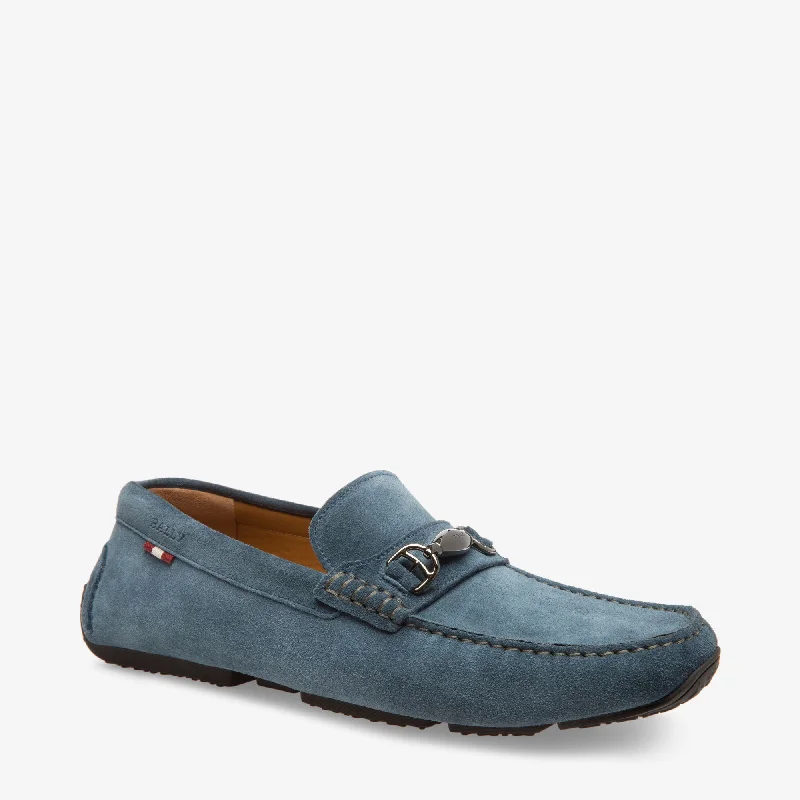 Men's loafers with a moc - toe design Men's loafers with a moc - toe design BALLY PARDUE - MEN's CALF SUEDE DRIVER - OCEAN Men's loafers with a moc - toe design Men's loafers with a moc - toe design BALLY PARDUE - MEN's CALF SUEDE DRIVER - OCEAN