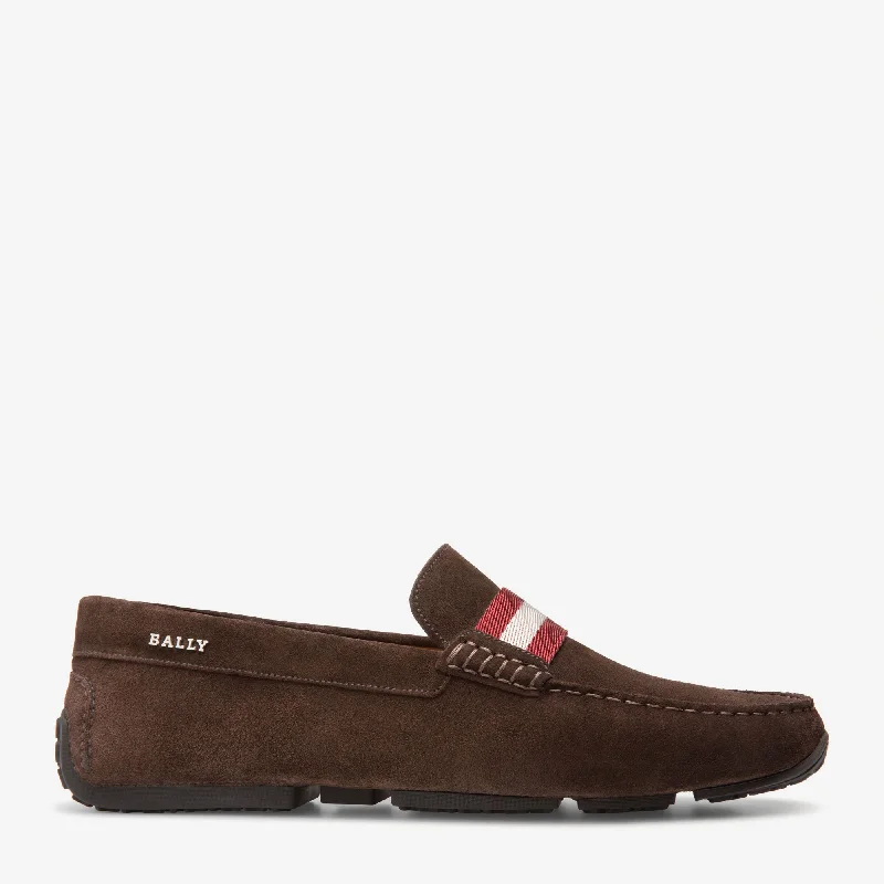 Men's loafers with a moc - toe design Men's loafers with a moc - toe design BALLY PEARCE - MEN's SUEDE DRIVER - COFFEE Men's loafers with a moc - toe design Men's loafers with a moc - toe design BALLY PEARCE - MEN's SUEDE DRIVER - COFFEE