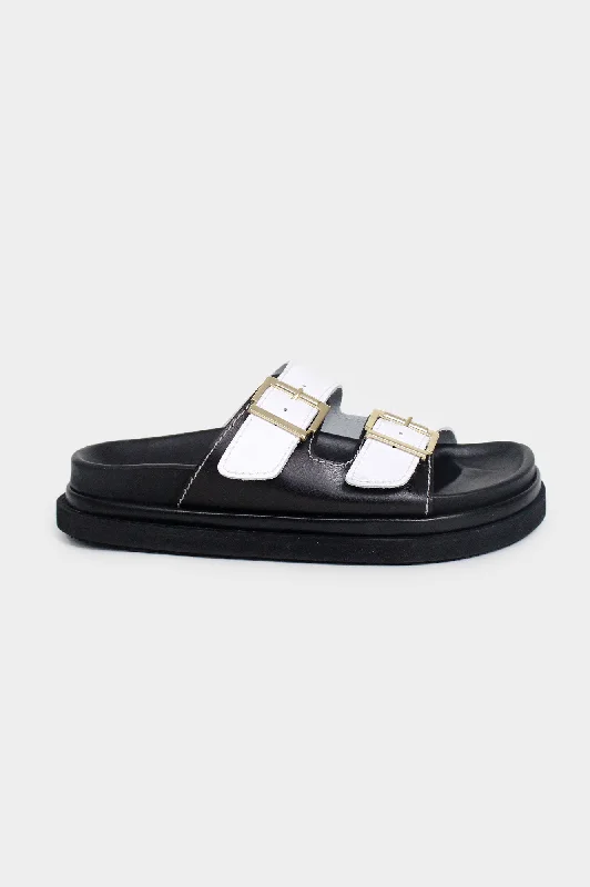 Men's sandals with a toe post design Men's sandals with a toe post design Buckle-Strap Sandals | White/ Black Men's sandals with a toe post design Men's sandals with a toe post design Buckle-Strap Sandals | White/ Black