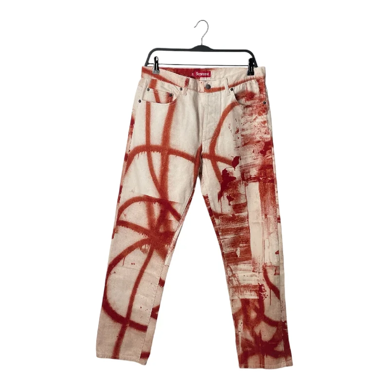 Supreme/Pants/30/Cotton/RED/All Over Print/CHRISTOPHER WOOL COLLAB PRINT