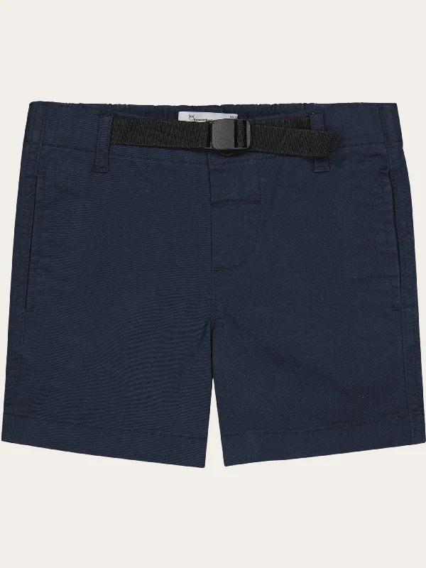 Baggy twill shorts belt details - Total Eclipse