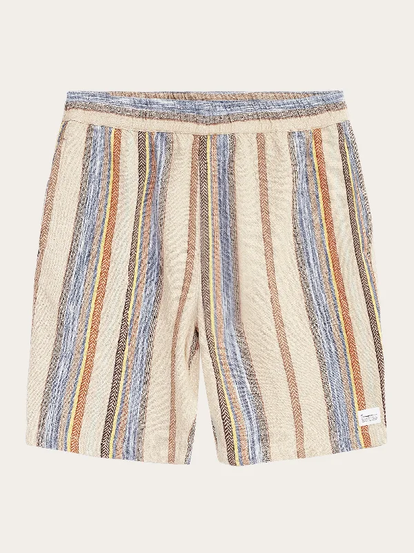 FIG loose shorts - GOTS/Vegan - Beige stripe