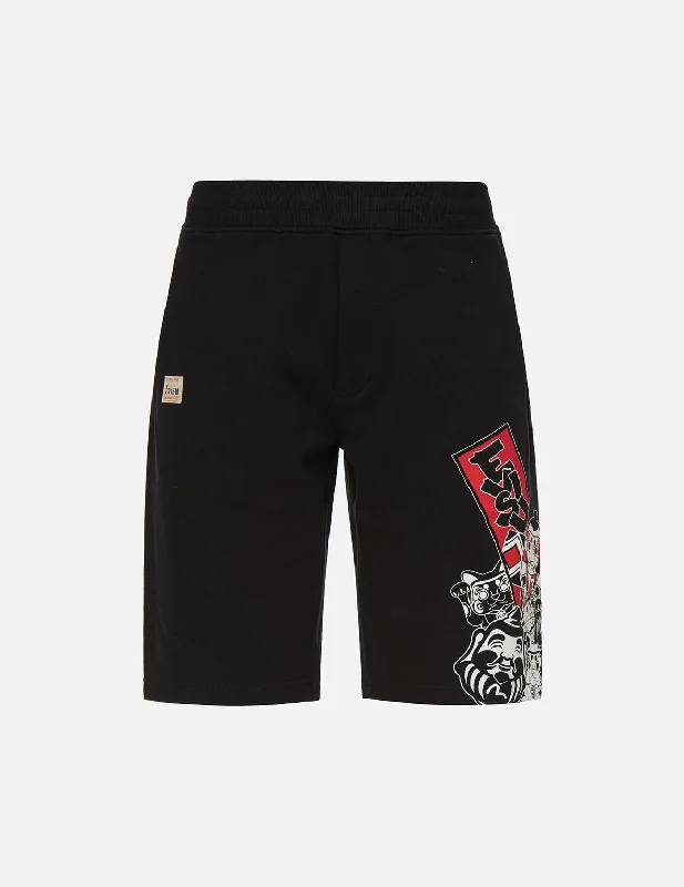 Godhead and Lucky Icons Print Sweat Shorts