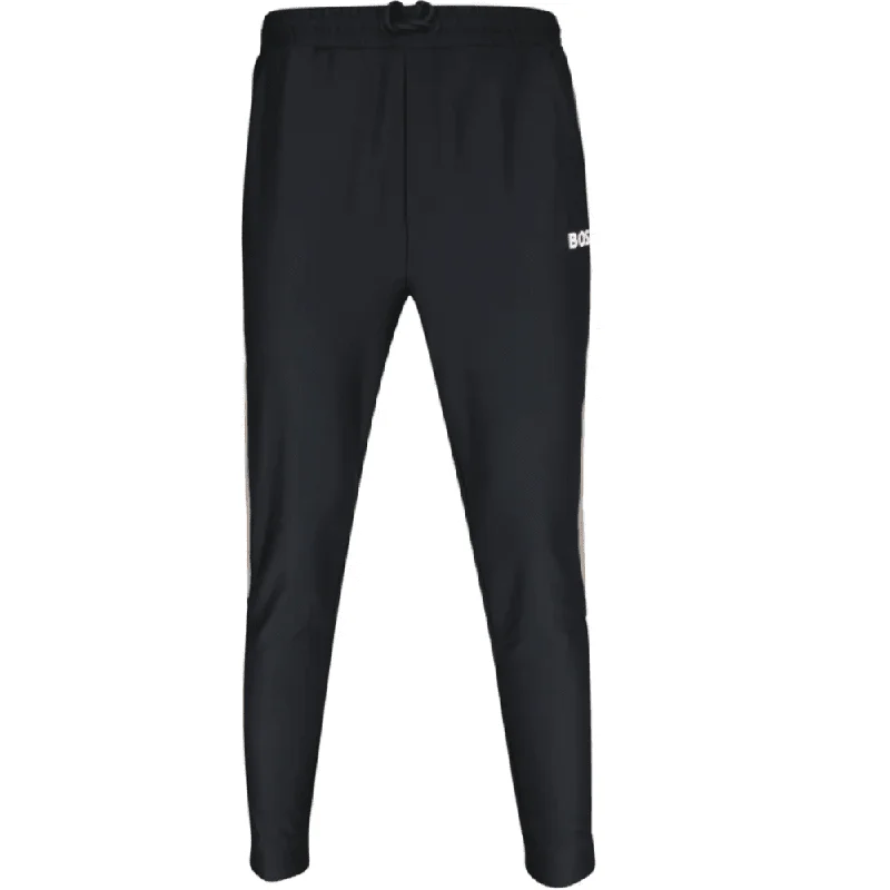 Hugo Boss Men's Black Thick Cotton Hicon MB 1 Side Stripe Track Pants