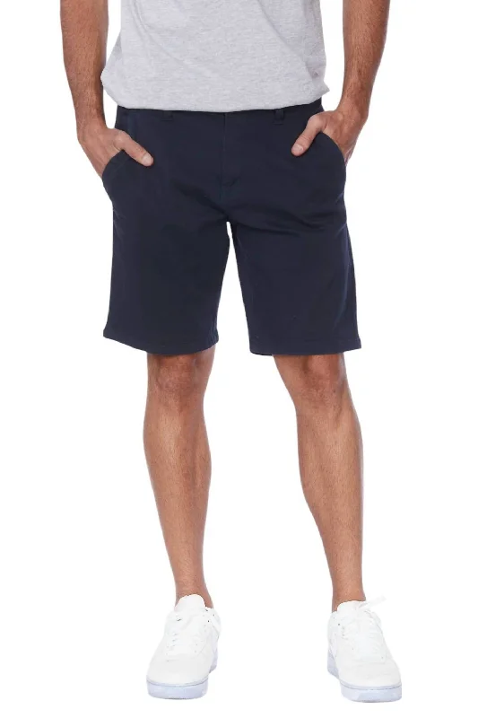 Men's Stretch 4 Pocket Chino Shorts In Navy