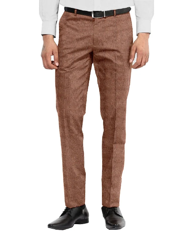 Molloy Herringbone Donegal Tweed Pants - Brick Red