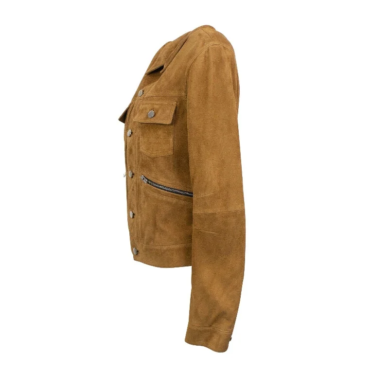 Brown Double Slant Jacket