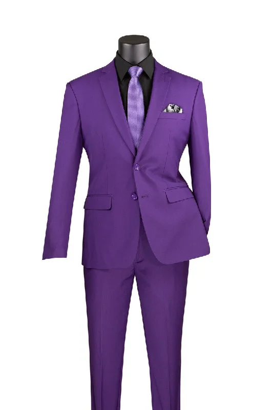 Oslo Collection - Slim Fit 2 Piece Suit Color Purple