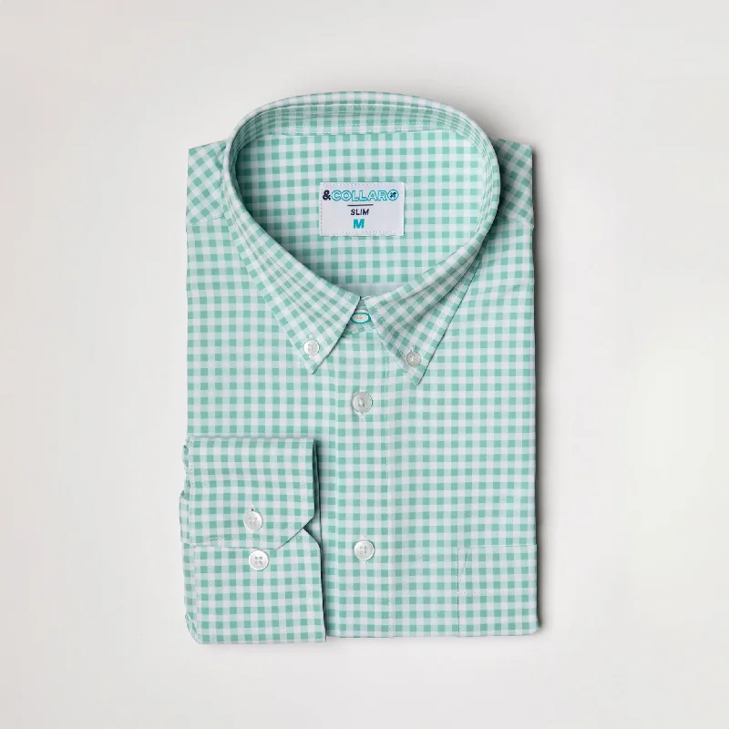 Range Shirt - Light Green and White Gingham