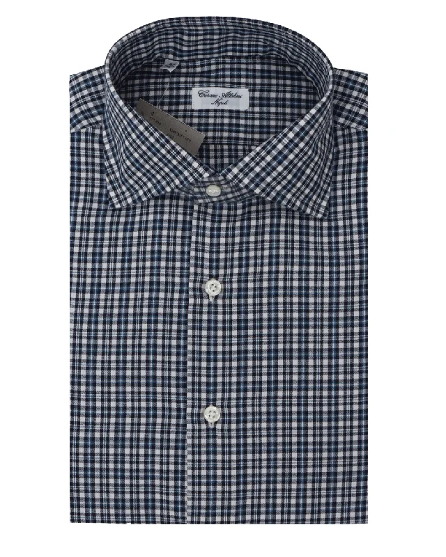 Blue and White Check Sportshirt