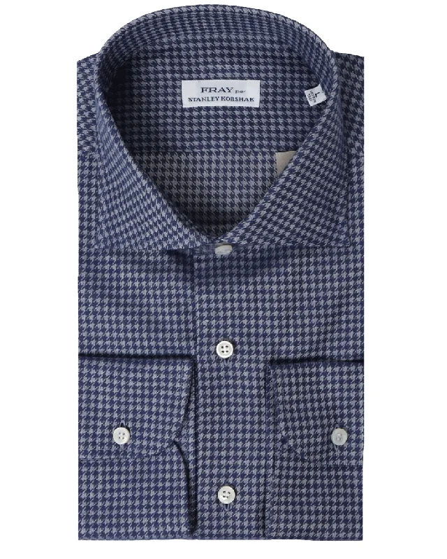 Navy Houndstooth Sportshirt