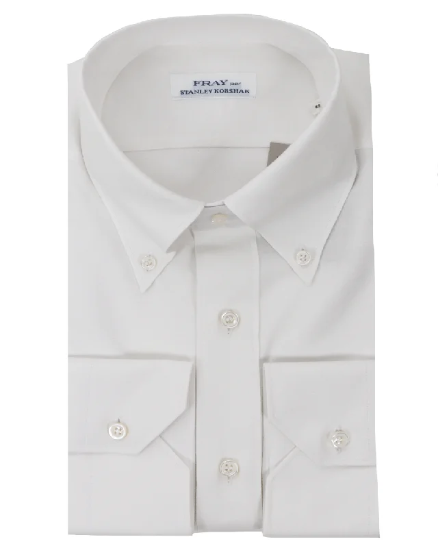 Solid White Textured Sportshirt