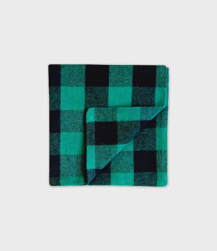 Flannel Pocket Square - Green Buffalo