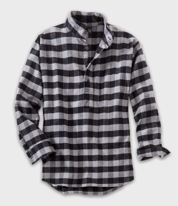 Henley Flannel Shirt - Gray Buffalo