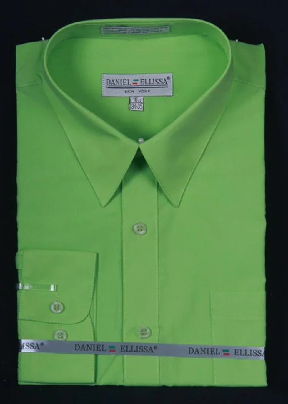 Men's Apple Green Long Sleeve Dress Shirt