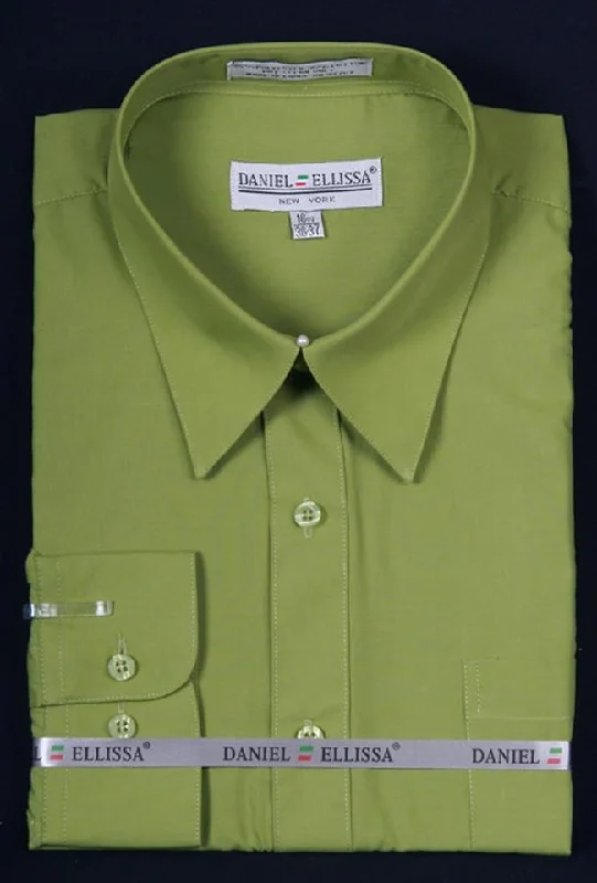 Men's Lime Green Long Sleeve Dress Shirt