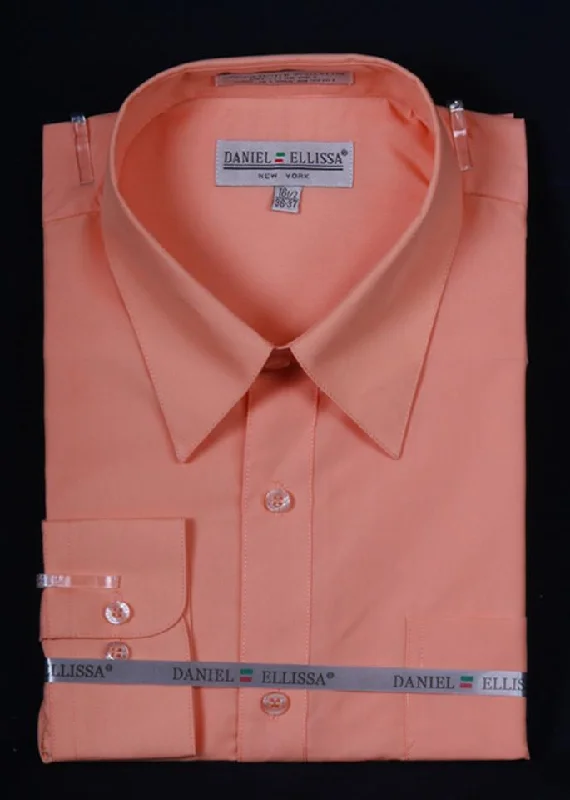 Men's Peach Long Sleeve Dress Shirt