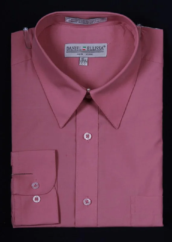 Men's Rose Pink Long Sleeve Dress Shirt