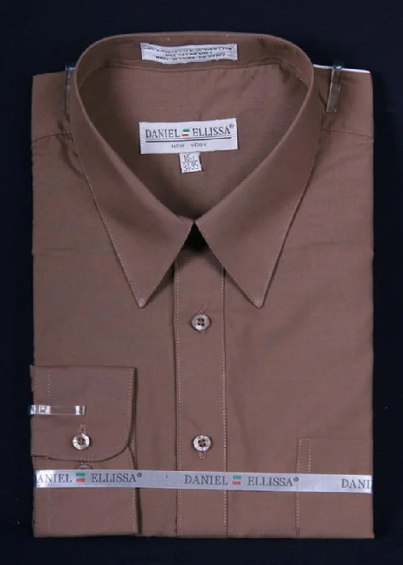 Men's Taupe Long Sleeve Dress Shirt