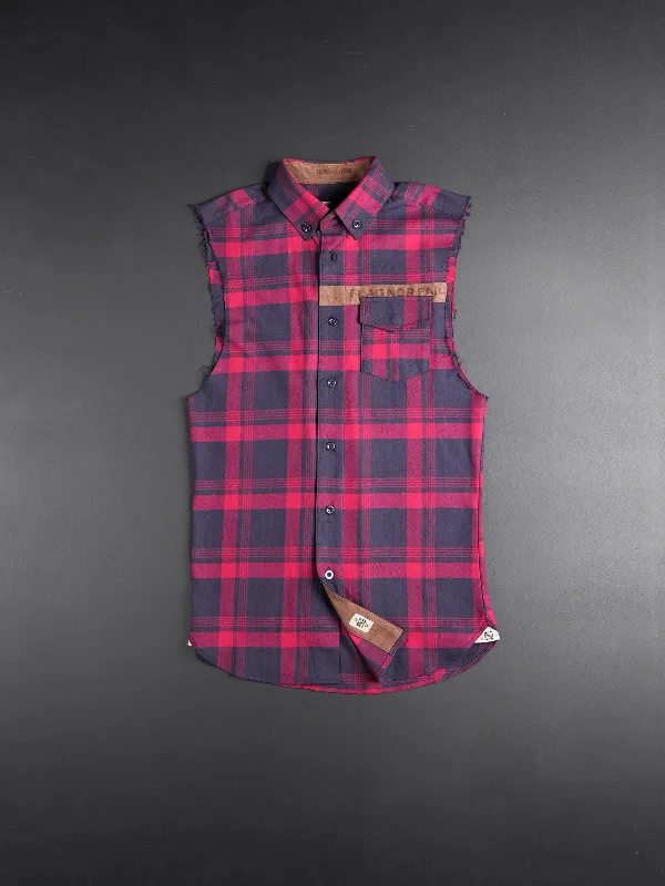 MIDWEIGHT FOREVER SLEEVELESS FLANNEL-RED