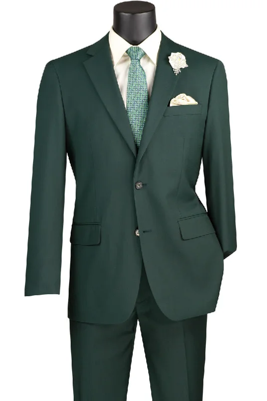 Oslo Collection - Slim Fit 2 Piece Suit Color Hunter Green