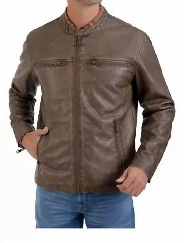 Racer Jacket In Brown