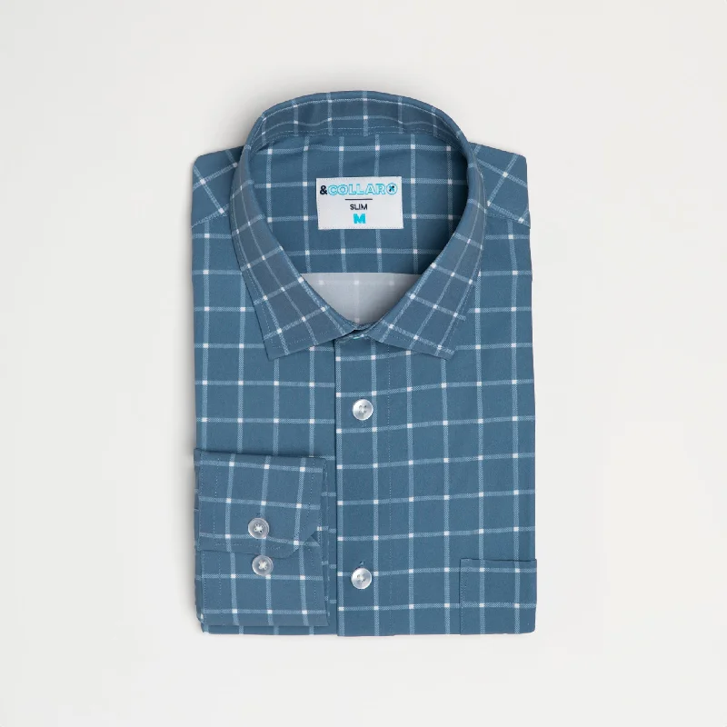 Range Shirt - Ocean Blue w/ White Windowpane