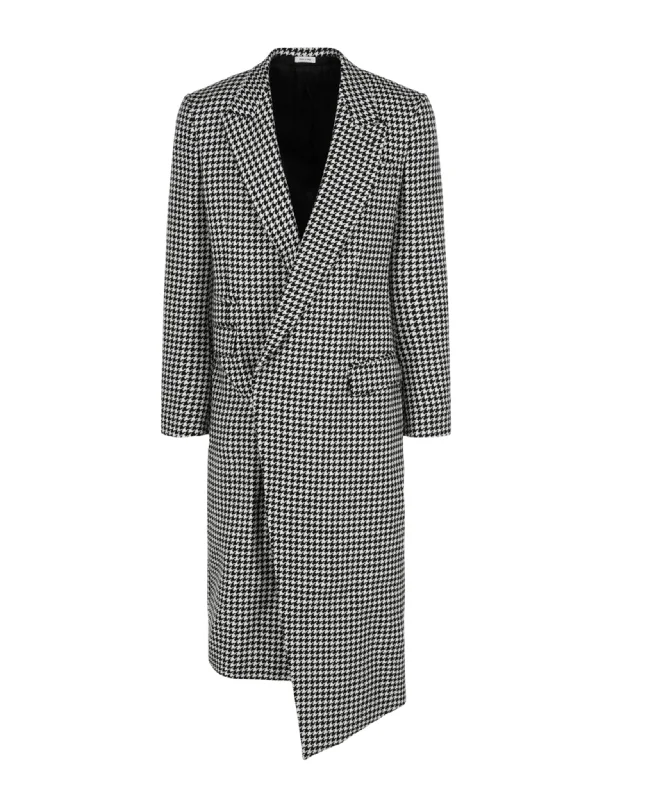 Asymmetrical Houndstooth Coat