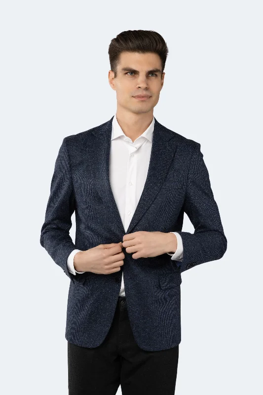 Blue and Black Houndstooth Sportcoat