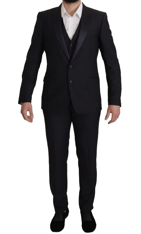 Dolce & Gabbana Elegant  Three-Piece Wool Blend Men's Suit