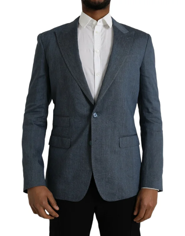 Dolce & Gabbana  Linen NAPOLI Single Breasted Coat Men's Blazer