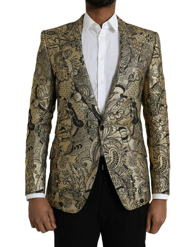 Dolce & Gabbana  SICILIA Jacquard Single Breasted Coat Men's Blazer