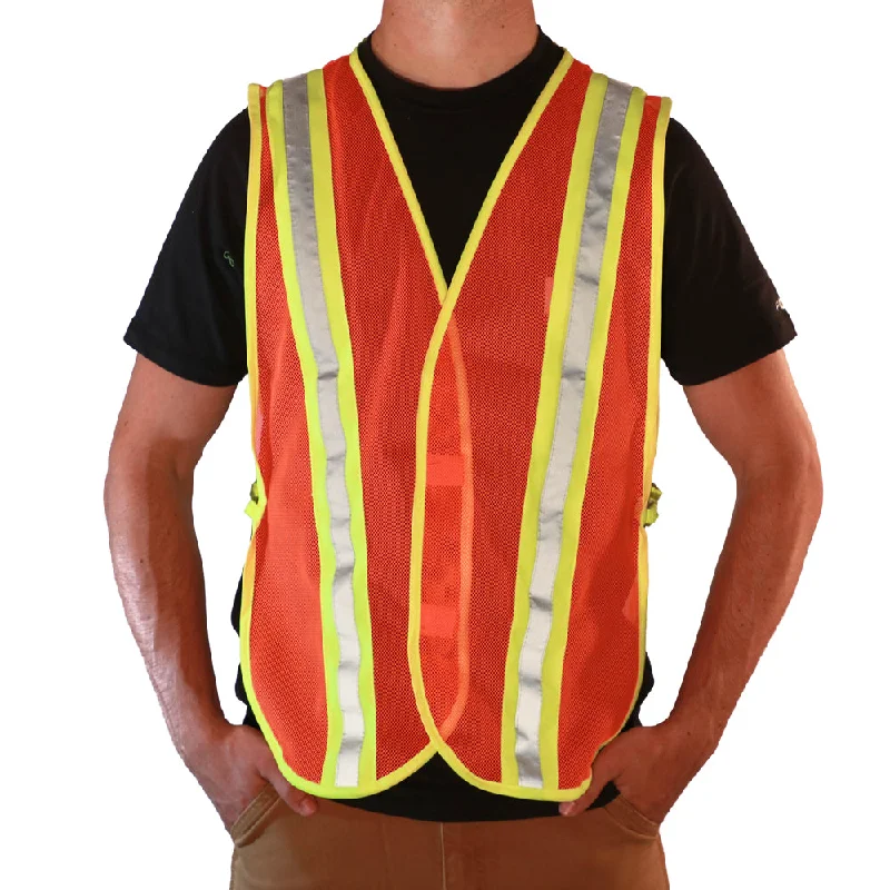 2W International Unisex Blaze Mesh Safety Vest_Orange