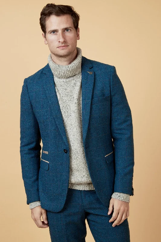 DION - Blue Tweed Check Blazer