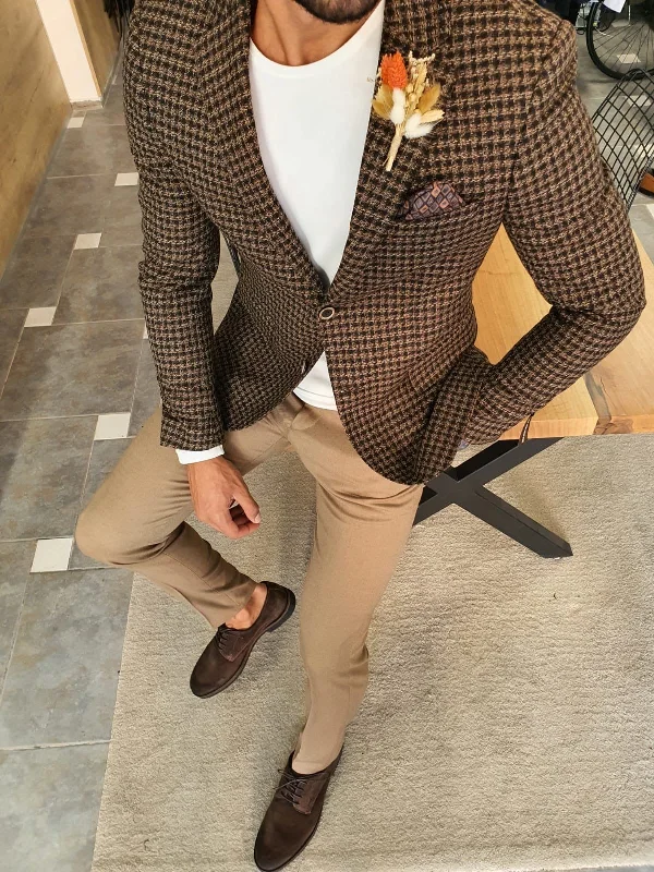 Edmond Camel Slim Fit Blazer