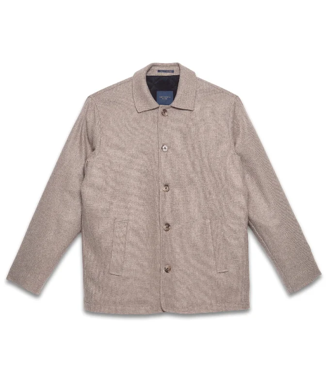 Guide London Oatmeal Wool-Blend Jacket