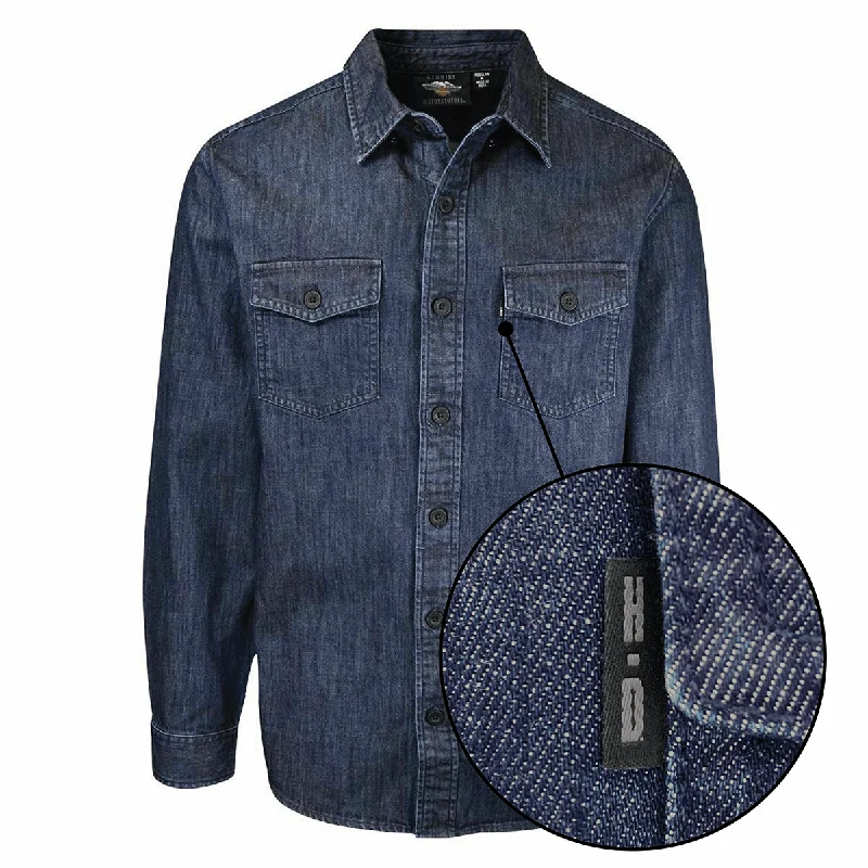 Branded  Men's Navy Denim L/S Woven Shirt (S41)