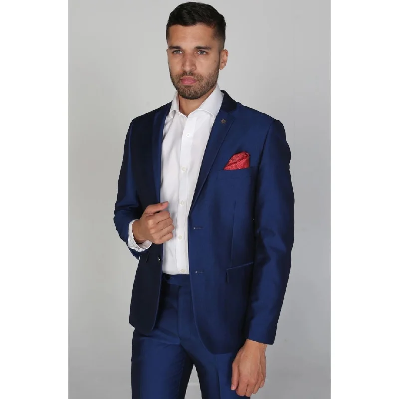 Kingsley - Men's Plain Blue Blazer