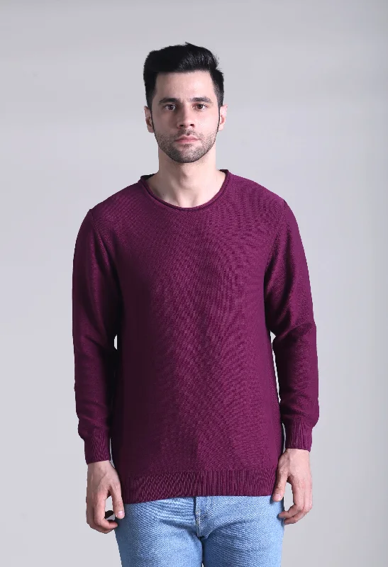 Purple Solid Plane Sweater