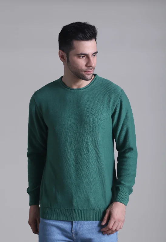 Solid Plane Green Sweater