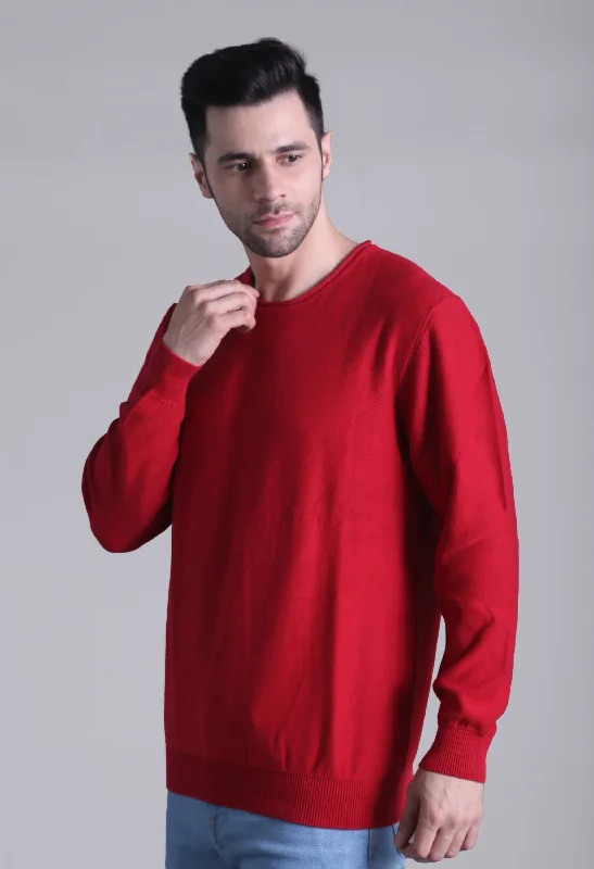 Solid Plane Red Sweater