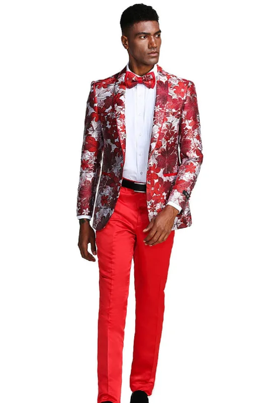 Stylefyre Collection: Men's Single-Breasted Blazer In Red