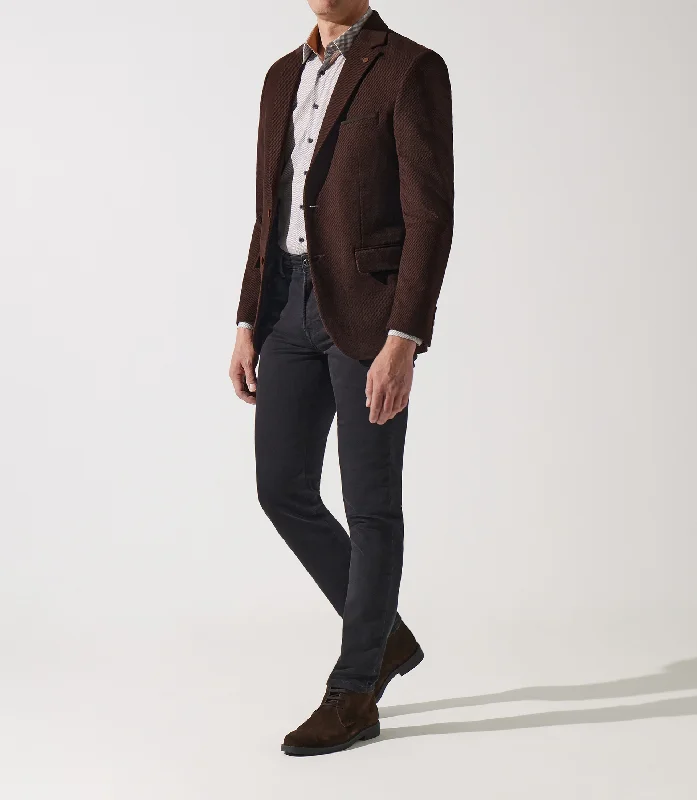 Veste en velours armuré marron DJANGO