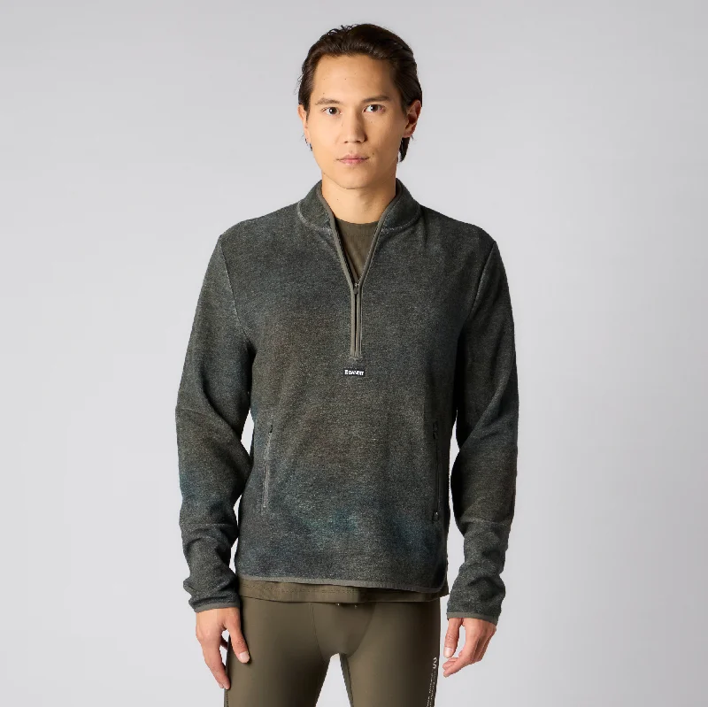 Wool Terry Quarter Zip Pullover - Men's, Roadmap Print