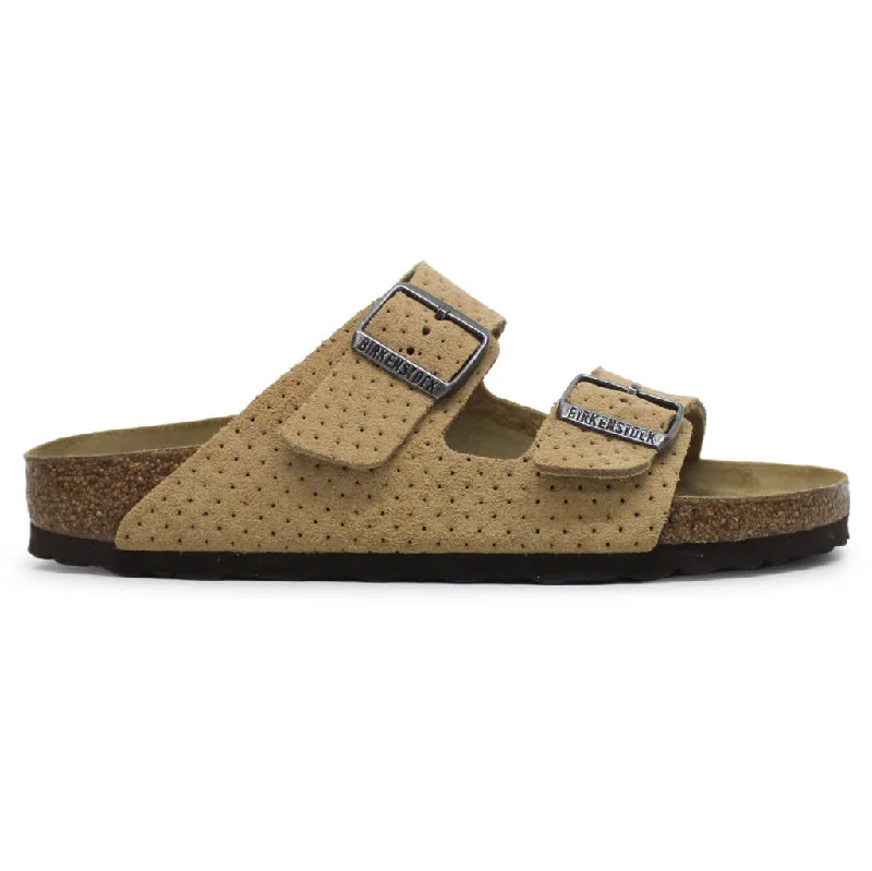 Men's sandals with a perforated leather upper for ventilationMen's sandals with a perforated leather upper for ventilationArizona BS Suede Embossed Unisex Slides Sandals