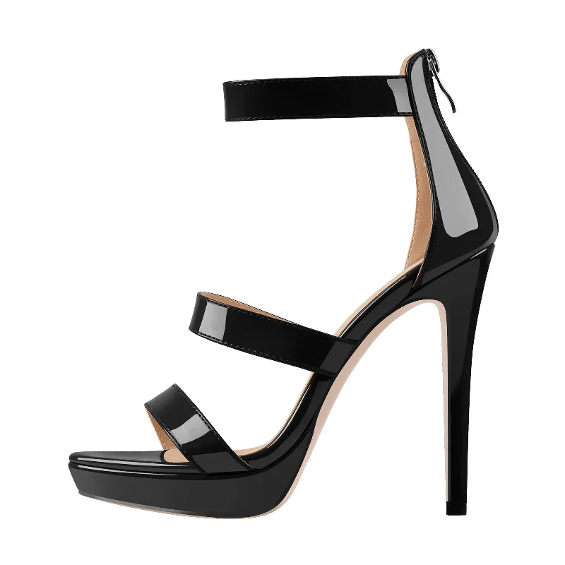 Men's sandals with a contrast stitching detailMen's sandals with a contrast stitching detailBlack Ankle Zip Platform Stiletto Band Sandals Men's sandals with a contrast stitching detailMen's sandals with a contrast stitching detailBlack Ankle Zip Platform Stiletto Band Sandals