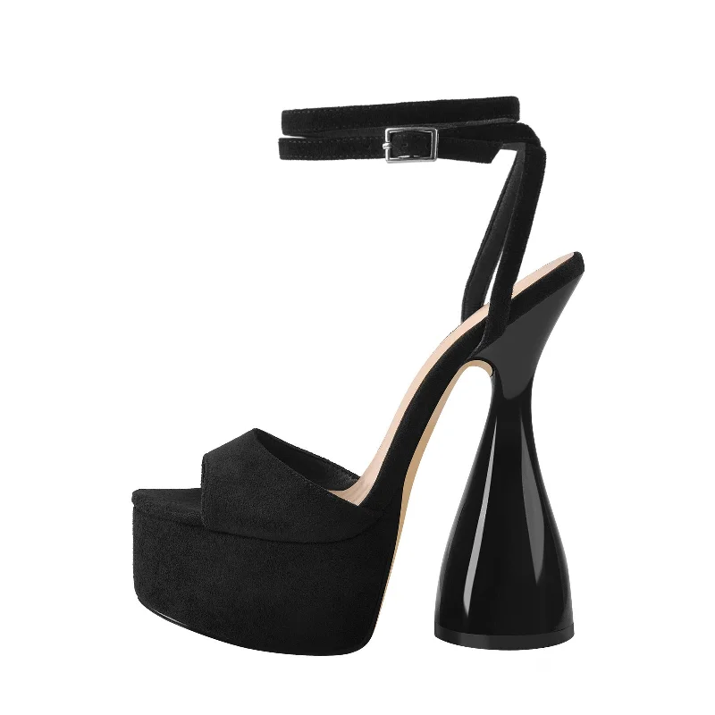 Men's sandals with a decorative buckle or charmMen's sandals with a decorative buckle or charmBlack Suede Platform Ankle Strap High Heel Sandals Men's sandals with a decorative buckle or charmMen's sandals with a decorative buckle or charmBlack Suede Platform Ankle Strap High Heel Sandals