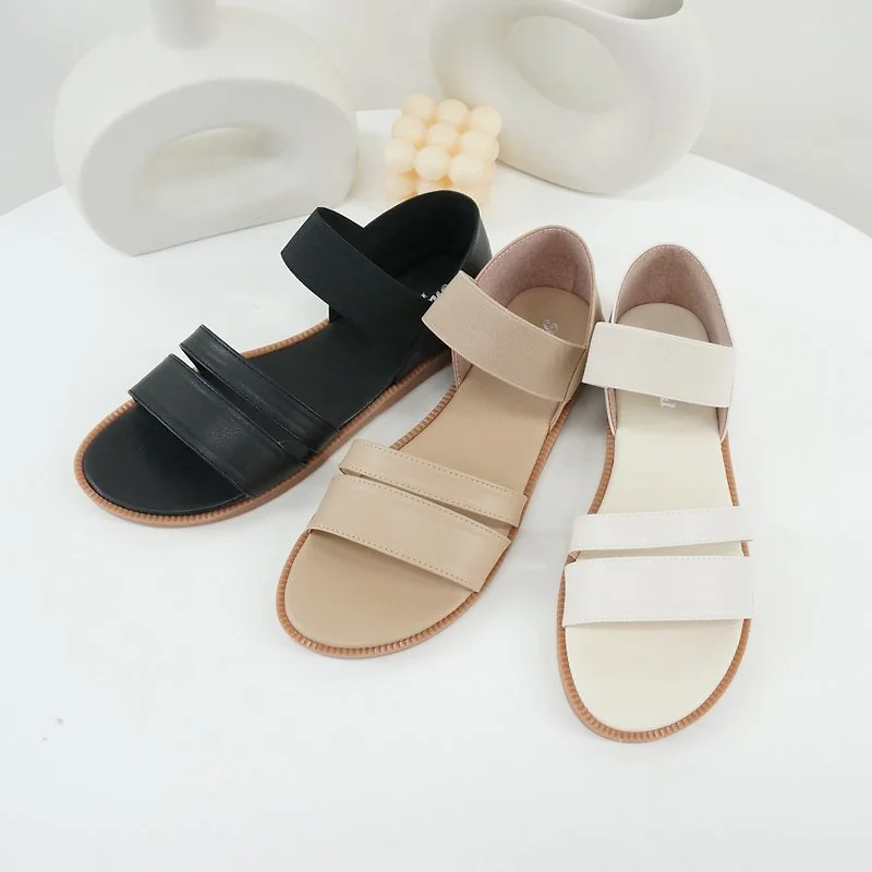 Men's leather sandals with an adjustable strapMen's leather sandals with an adjustable strapER1048 彈性織帶平底涼鞋 Men's leather sandals with an adjustable strapMen's leather sandals with an adjustable strapER1048 彈性織帶平底涼鞋