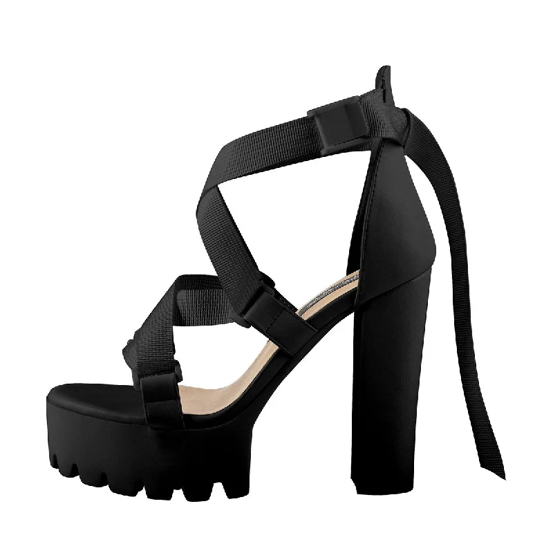 Men's sandals with a wide strap for supportMen's sandals with a wide strap for supportOpen Toe Black Cross Strap Platform Block Heel Sandals Men's sandals with a wide strap for supportMen's sandals with a wide strap for supportOpen Toe Black Cross Strap Platform Block Heel Sandals