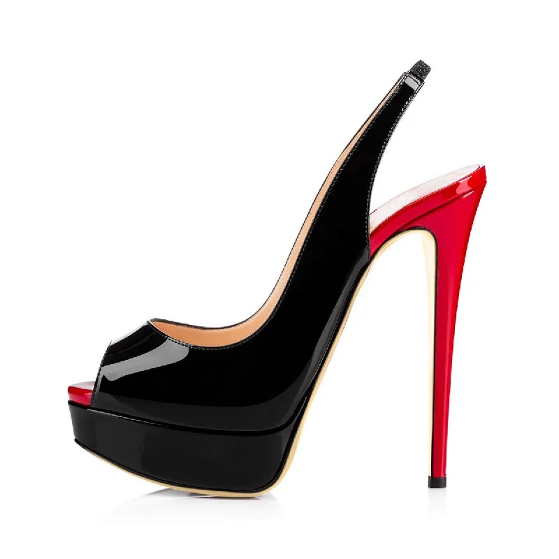 Men's sandals with a buckle closureMen's sandals with a buckle closurePlatform High Heel Peep Toe Black-Red Slingback Sandals Men's sandals with a buckle closureMen's sandals with a buckle closurePlatform High Heel Peep Toe Black-Red Slingback Sandals